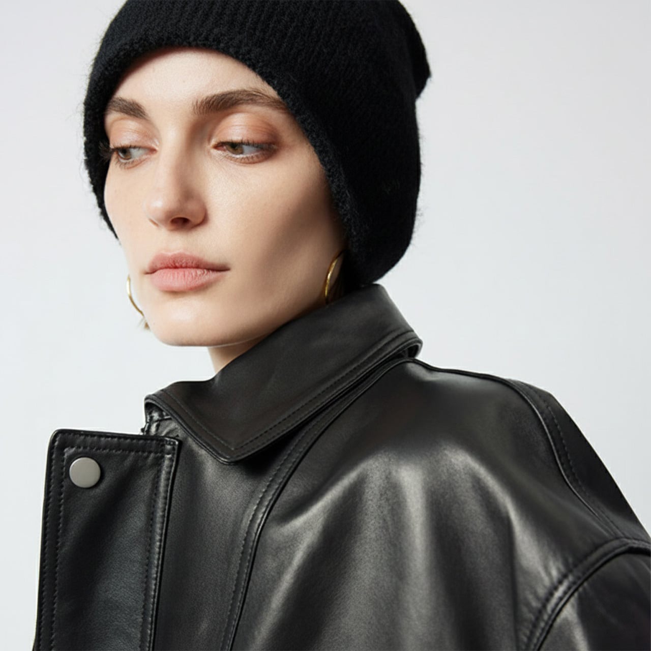 High-gauge knit beanie A00114