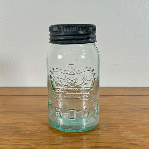 #1524【1930~50年代】ビンテージ ガラスジャー 収納 小物入れ