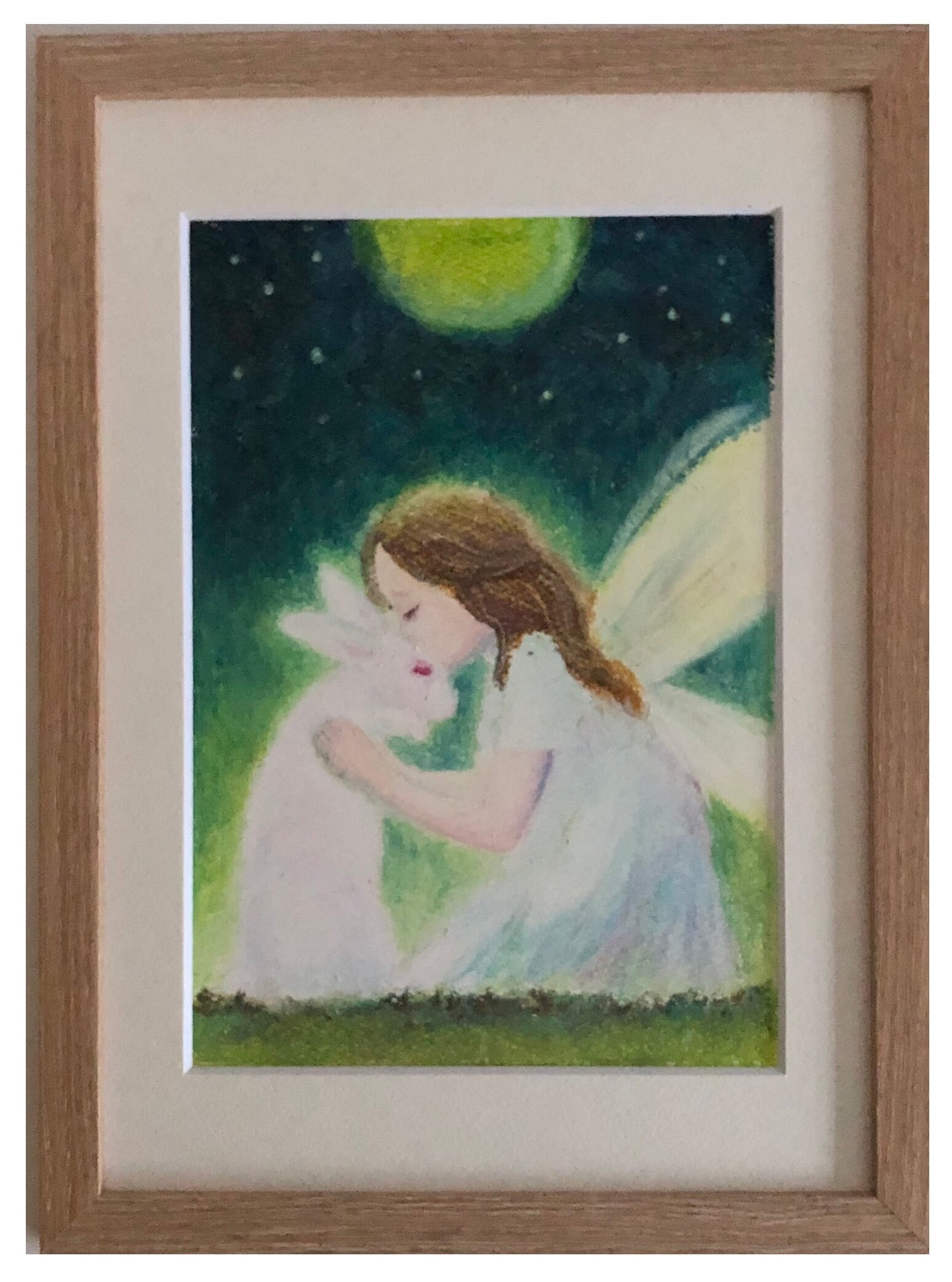 癒しの絵画 ヒーリングアート「緑の天使」