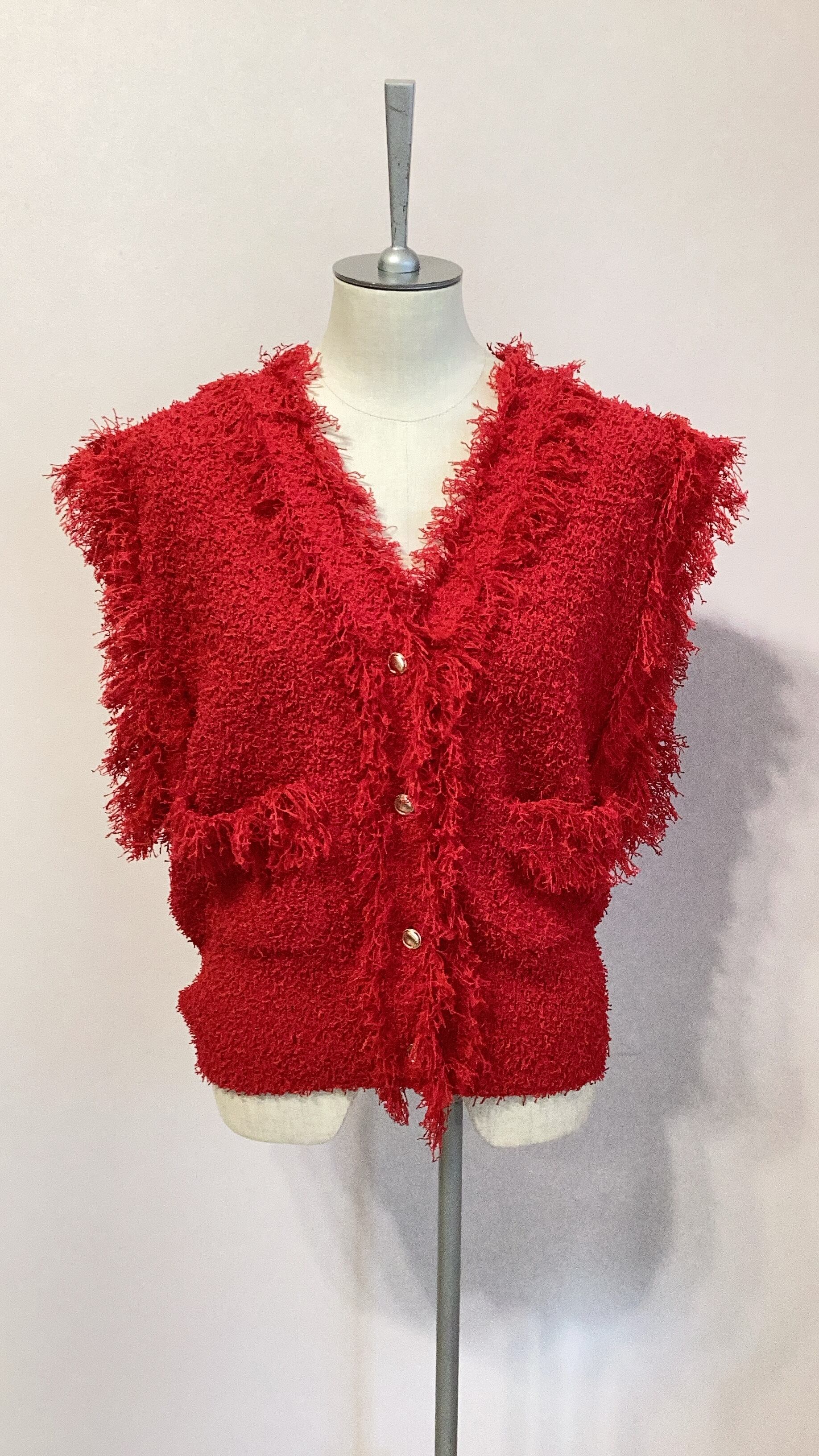 2025秋冬 マルゴーヴィンテージ フリンジニットベスト シャネルベスト