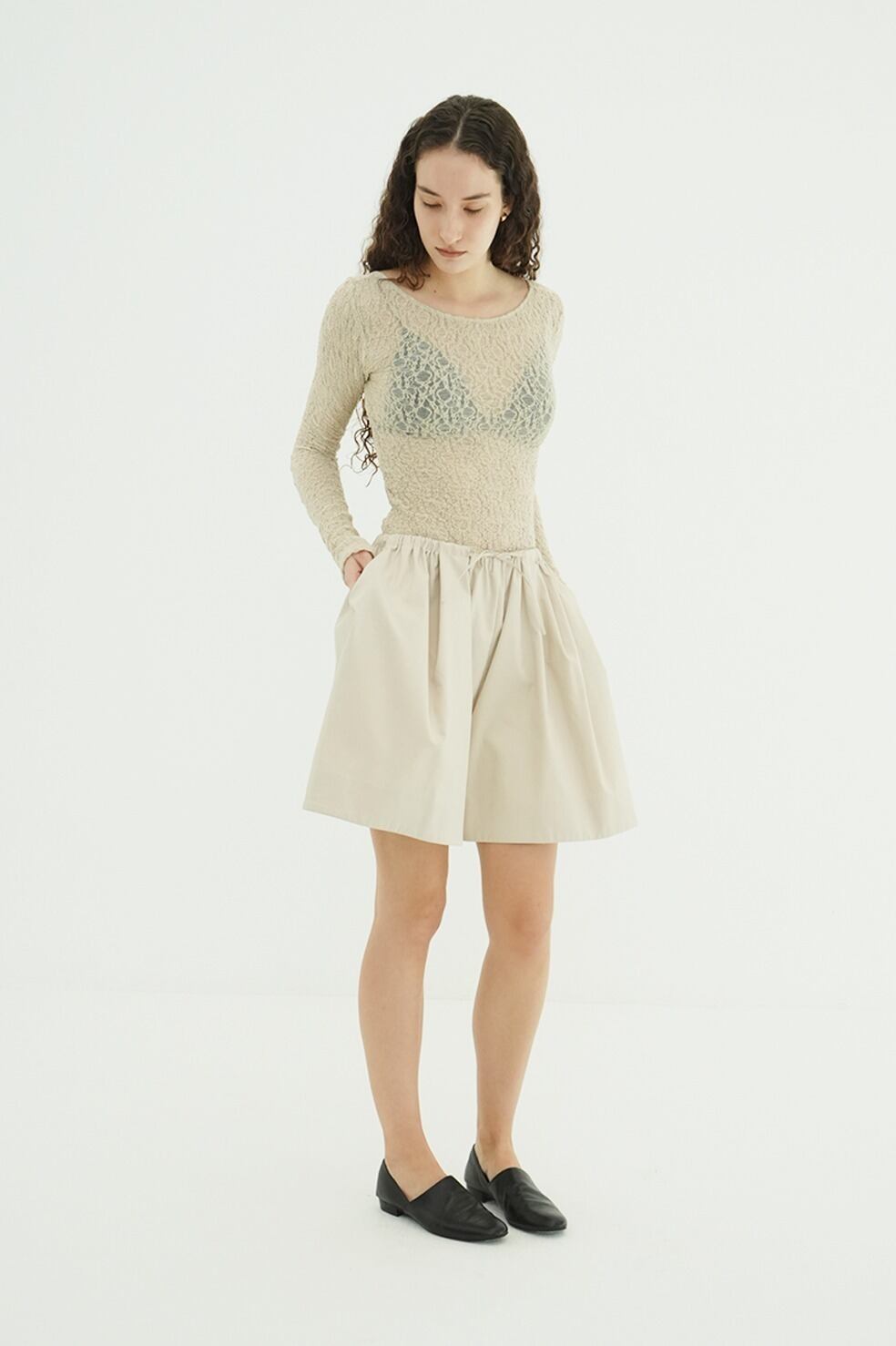 CLANE LOW WAIST DRAWSTRING HALF PANTS 3色展開 | FLICKA ASHIYA
