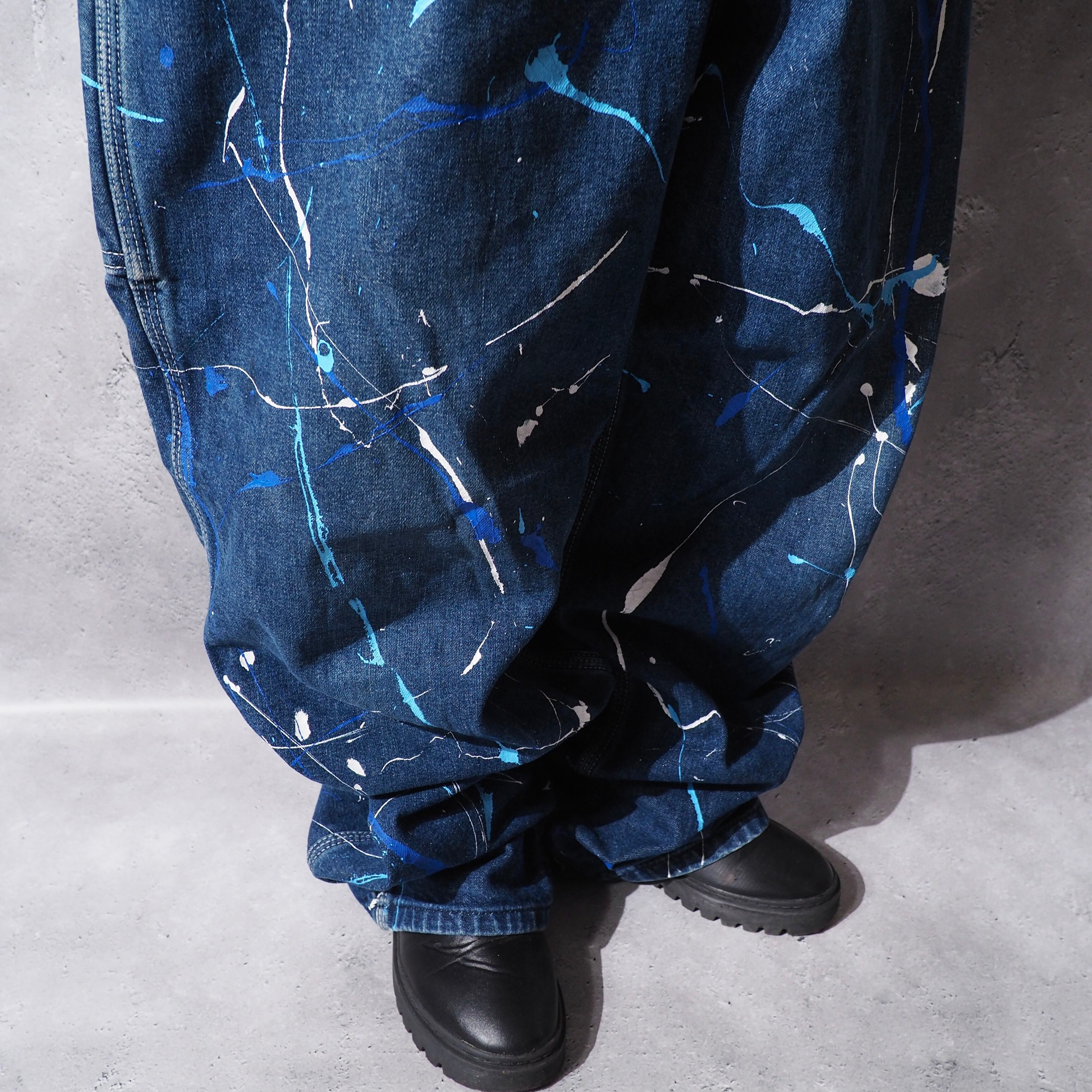 1990s ” Roebucks ” Hand painted Design vintage loose silhouette Over all