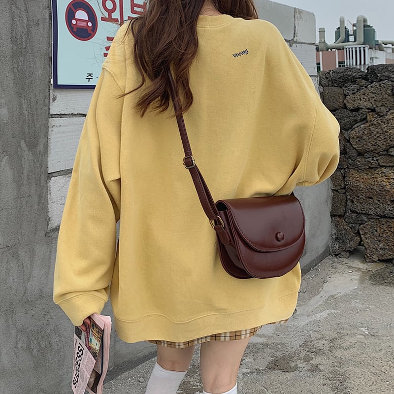 イエローラウンドネックセーター ルーズスプリングオータム薄手 春物 秋物 Oネック スーパーモール98964597305