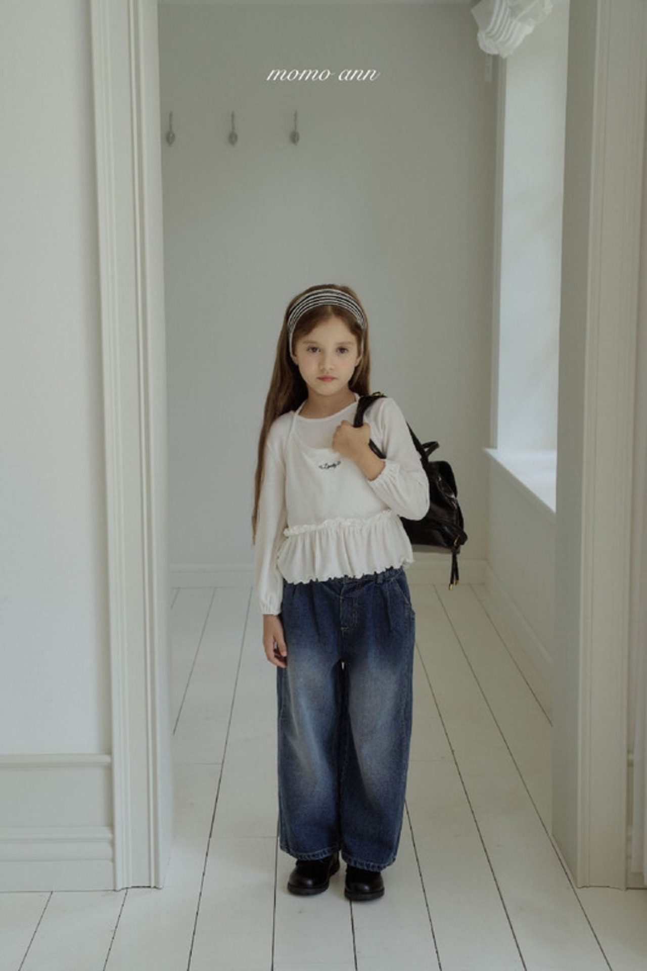 韓国子供服 / 26Autumn / ?取寄?momoann / ホルターフリルTシャツ / キッズ服 / 女子服 / 秋服 *3~13*
