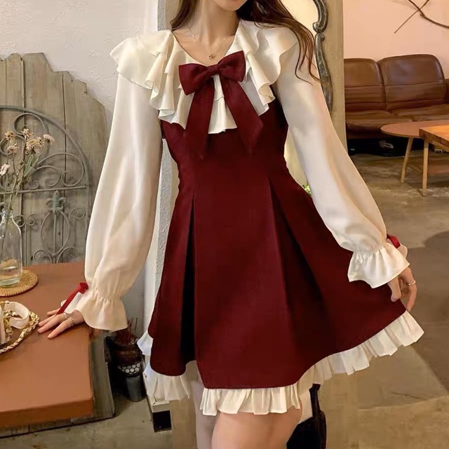 【桜井ひかる様着用】スウィートガーリー♡フリルリボンプリンセスワンピース　E1350