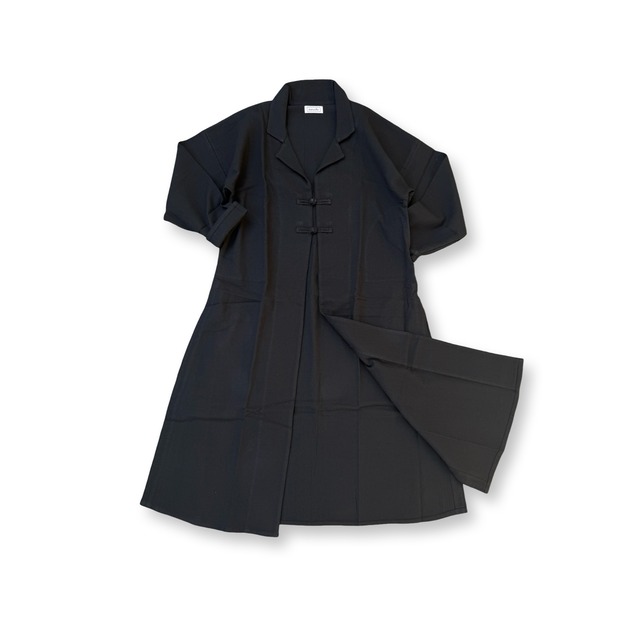 saruche ワッフルコットン チェスターコート  Black