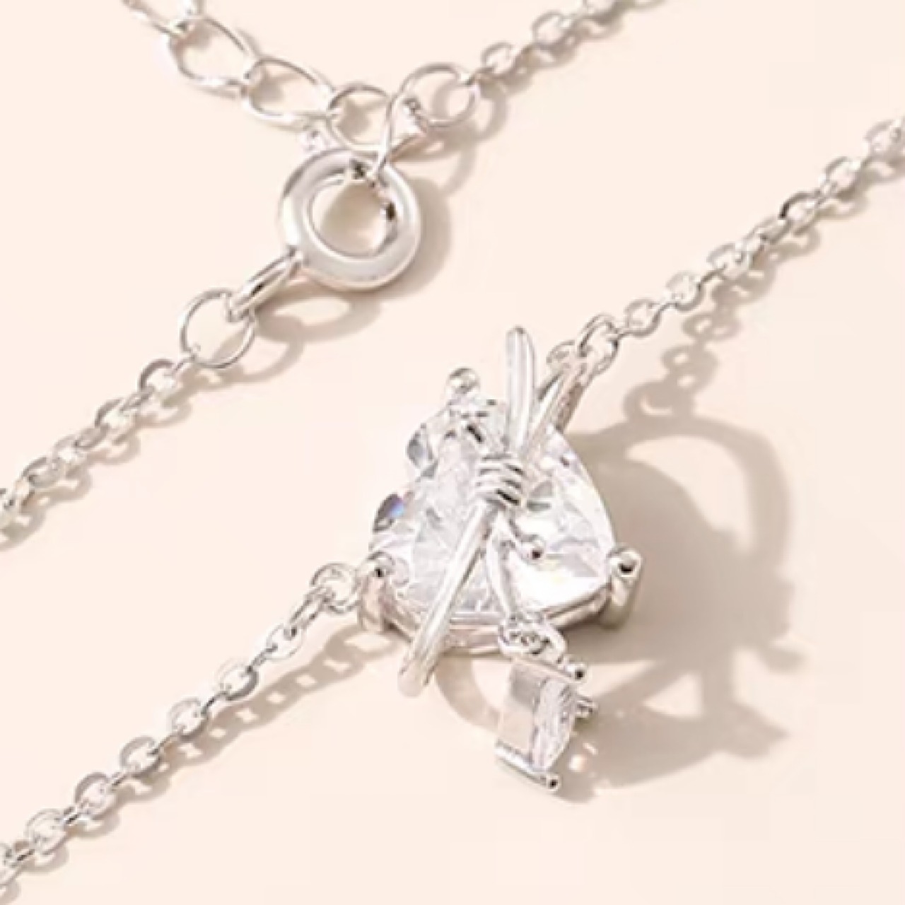 ネックレス かわいい ハート クリスタル ペンダント