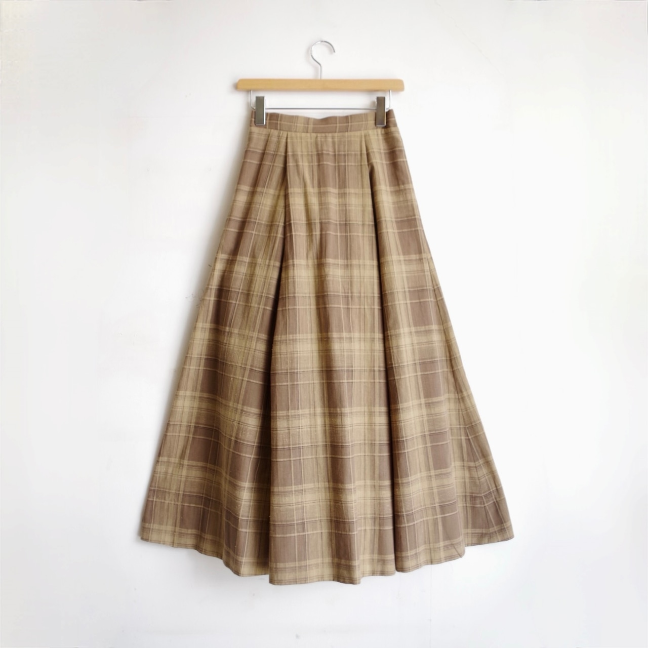 SINME リネンチェックスカート