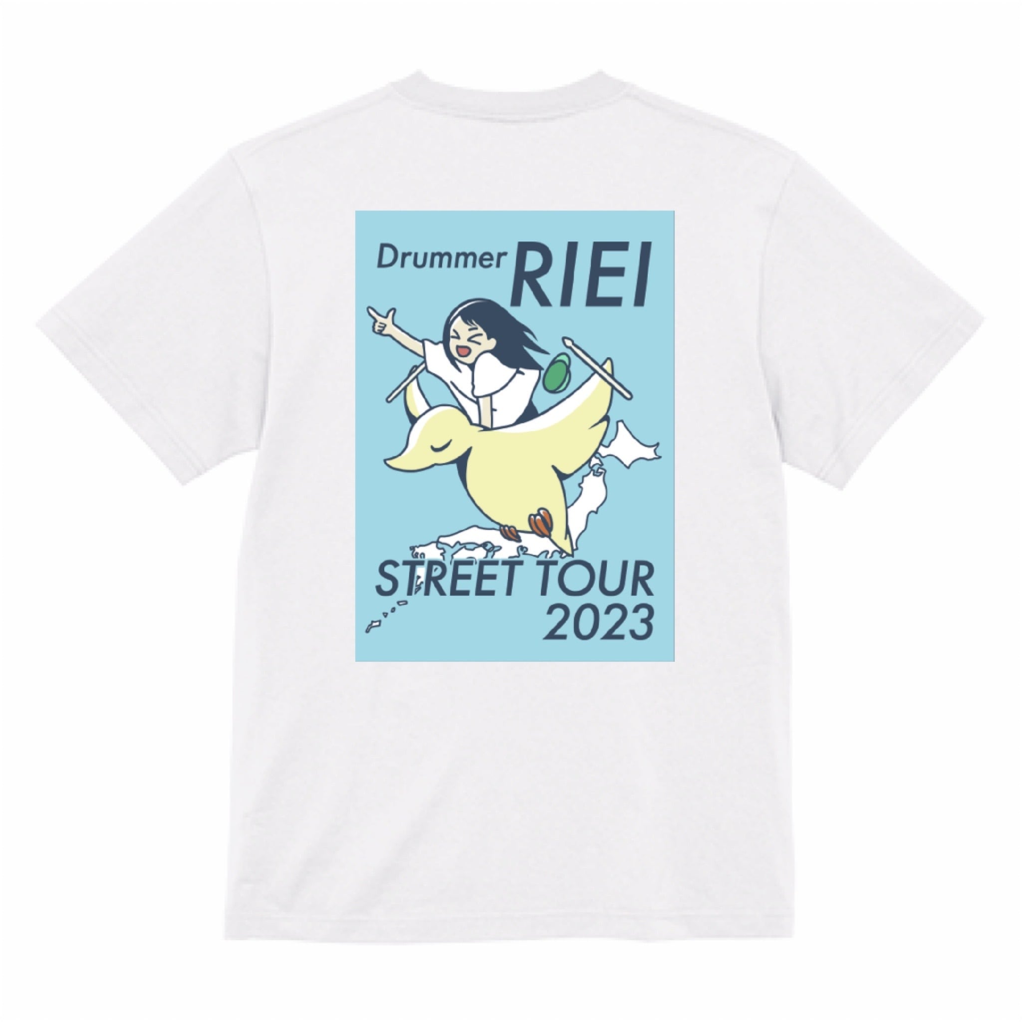 【白×水色】リエイ ツアーTシャツ2023【ストリートツアー支援】