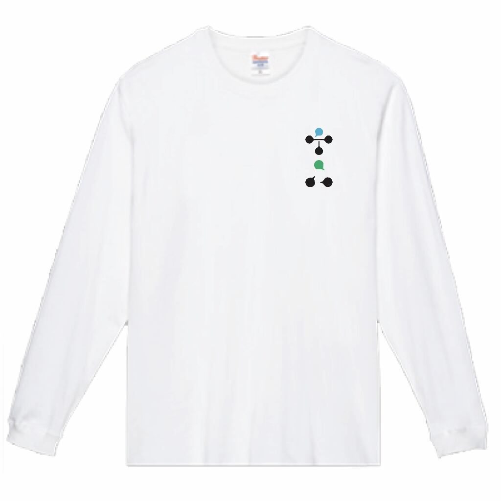 長袖Tシャツ(粘菌文字)ホワイト | 千品山林社