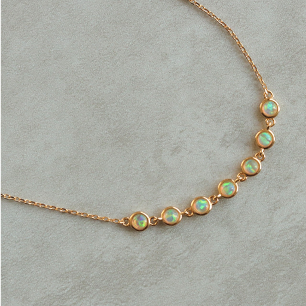 silver925 7 opal necklace