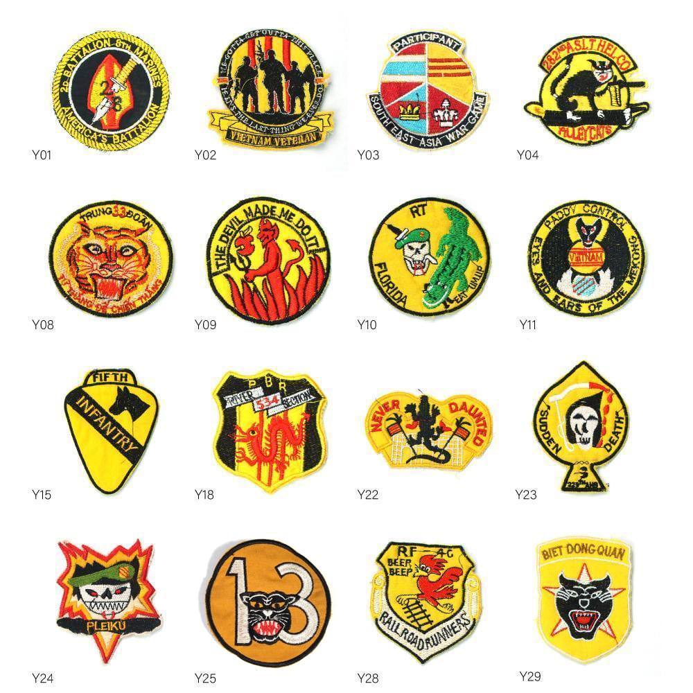 31種類 イエロー系 ミリタリーワッペン ビンテージ アーミー US ARMY