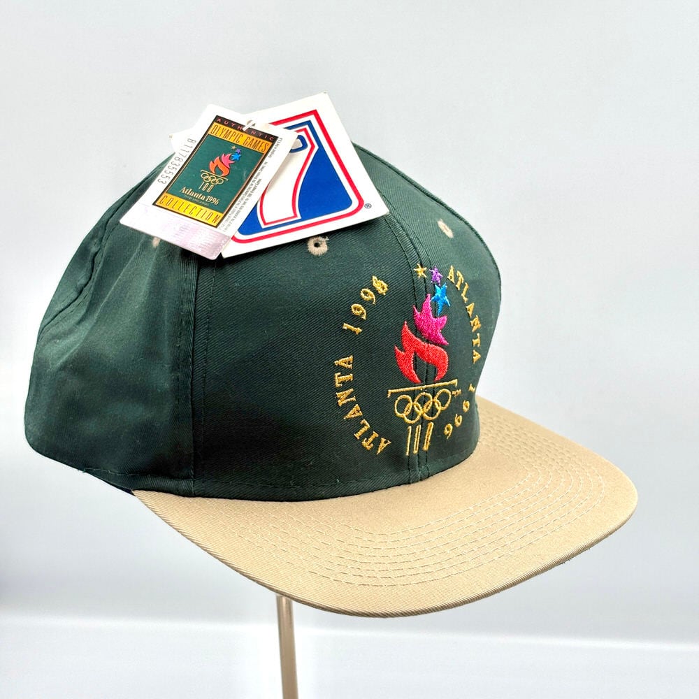 DeadStock 90s LOGO 7 ロゴセブン 1996 アトランタ五輪 聖火刺繍 デザイン スナップバック キャップ ヴィンテージ ビンテージ USA アメリカ古着 ユニセックスデザイン
