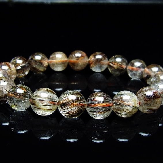 キャッツアイルチルクォーツ ブレスレット 11mm ルチルクォーツ ブレス 一点物 メール便可 [M便 1/10] 111-45759