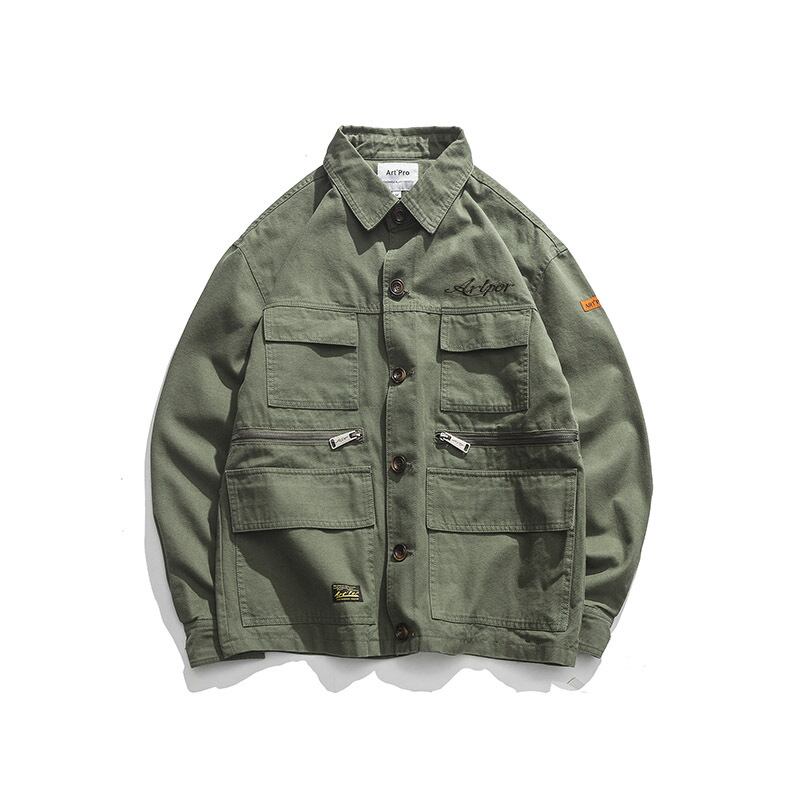 Clothes Road Vintage Autumneseレトロウォッシュドマルチポケットツーリングジャケットメンズミリタリースタイルルーズカジュアルジャケット-Alibaba オータム 秋物 ビンテージ ポケット多め hip6-161179066424160