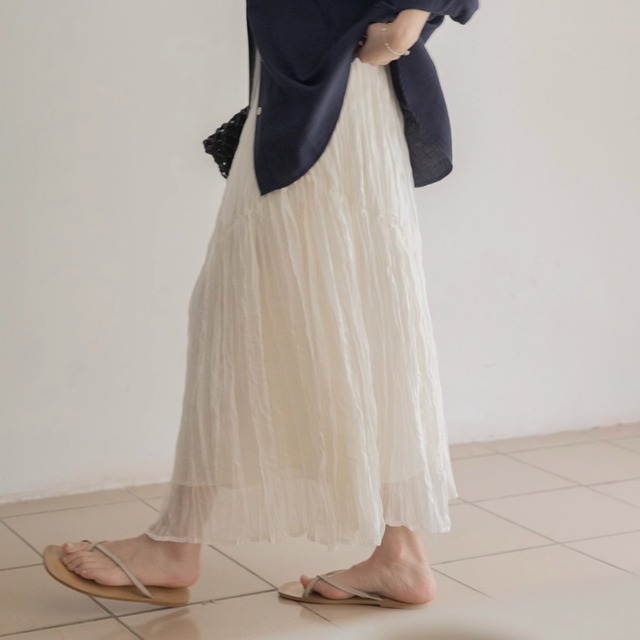 シアープリーツロングスカート