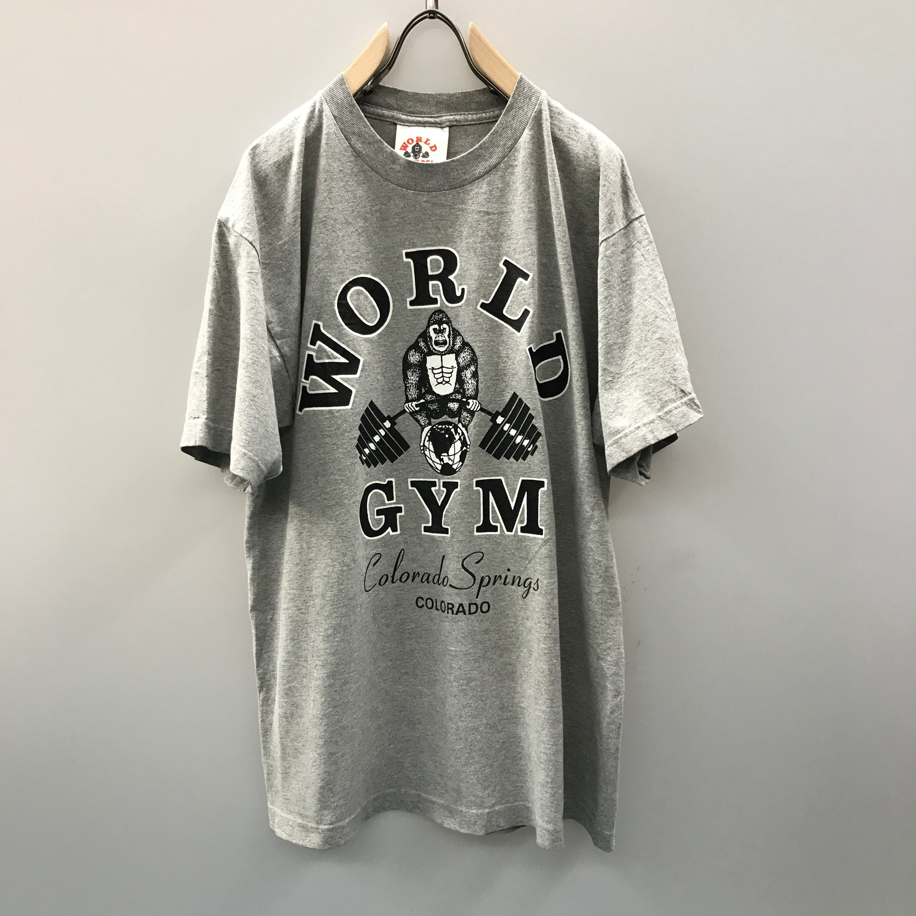 WORLD GYM 半袖Tシャツ ワールドジム ゴリラT ブラック マッスル