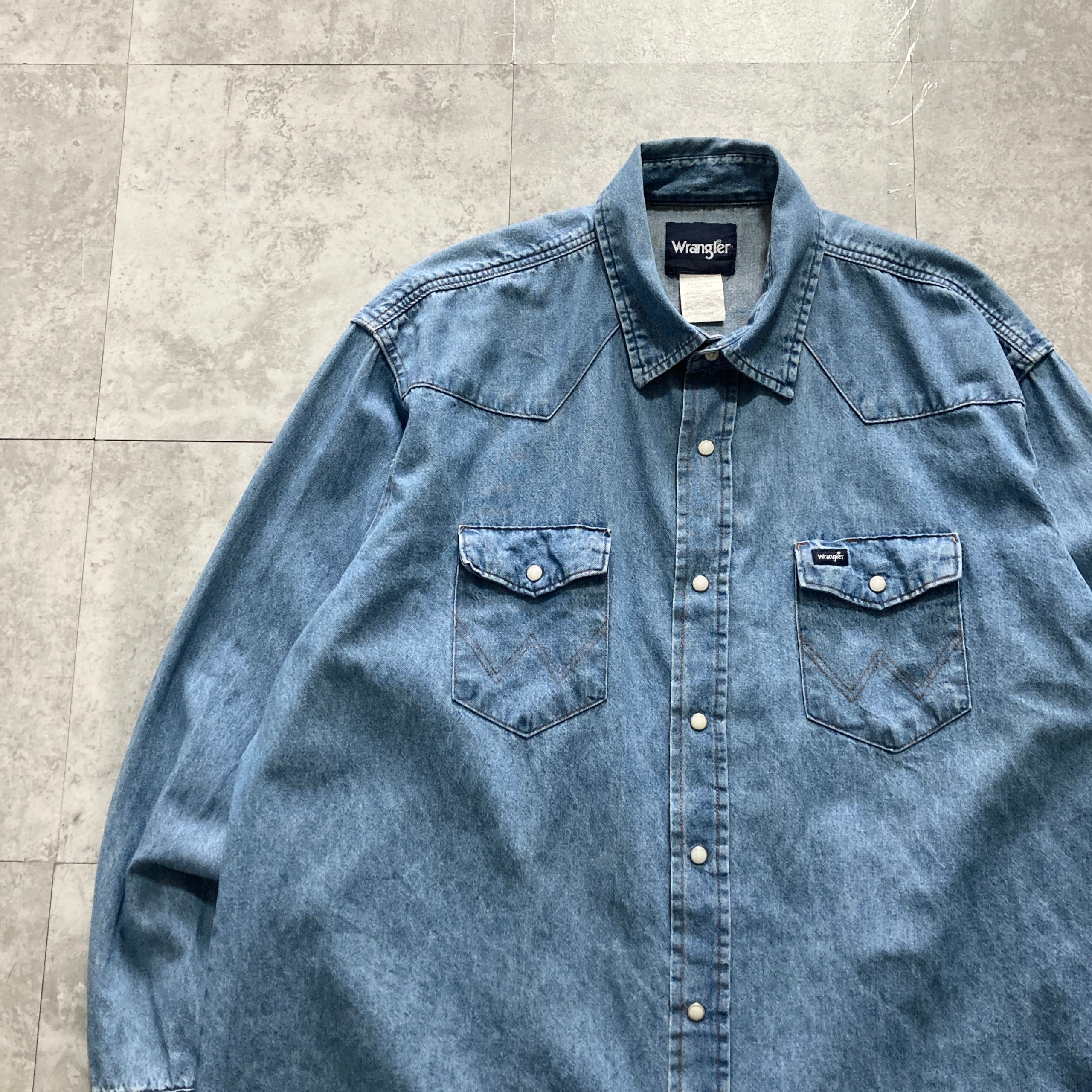 90s】Wrangler 70127SW ラングラー 表記XXL ワンポイント ロゴ刺繍