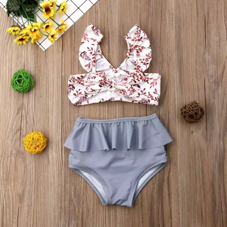 送料無料 予約商品 048 キッズ ビキニ 水着 女の子 フリル 花柄 夏 海 12カ月 24カ月 3歳 4歳 5歳 6歳 Selectshop Aya