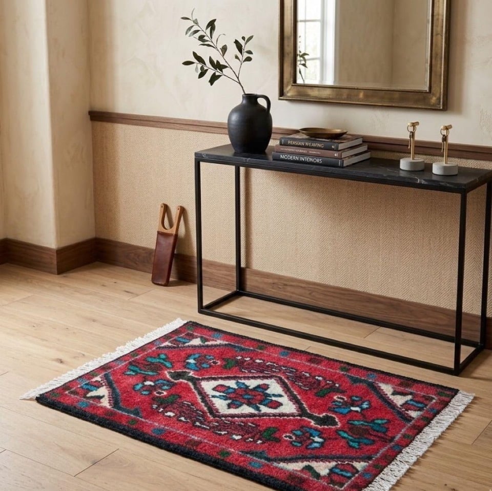 ハメダン産 ペルシャ絨毯 30万ノット38×51cm玄関マット ペルシャ絨毯 ハメダン産 玄関マット30万ノット38×51cm ウィルトン織り