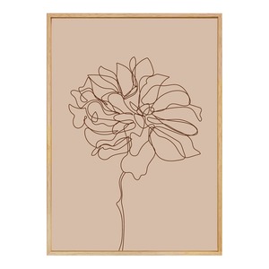 キャンバスアート「Line Art flower A」天然木フレーム 花 ラインアート アートパネル 415×575mm AFCA16
