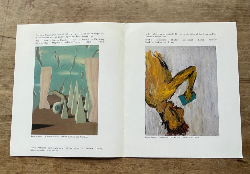【アナウンスメントカード】 アートマーケット出展のアナウンスメント　Galerie Rudolf Zwirner 1983 [310194087]