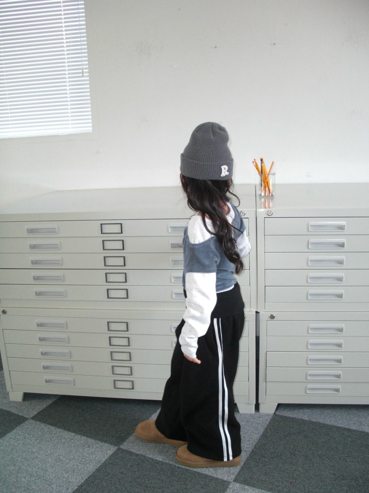 COMMA［取寄］palding wide double line pants 26winter