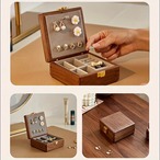 コンパクト ジュエリーボックス 木製 ネックレス ピアス イヤリング リング アクセサリーケース 小物収納