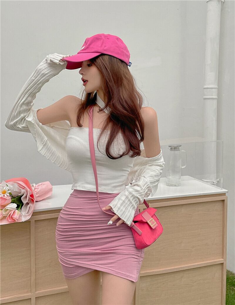 サマーホワイトホルタートップス 夏物 ブラックストロベリース21221372724