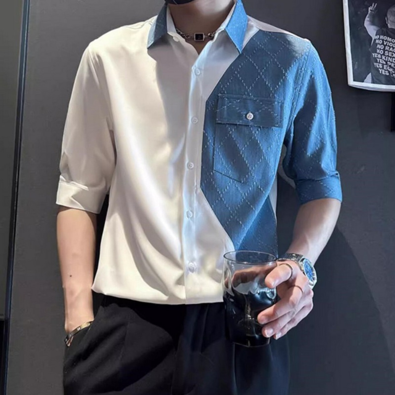 splice denim shirt 00334