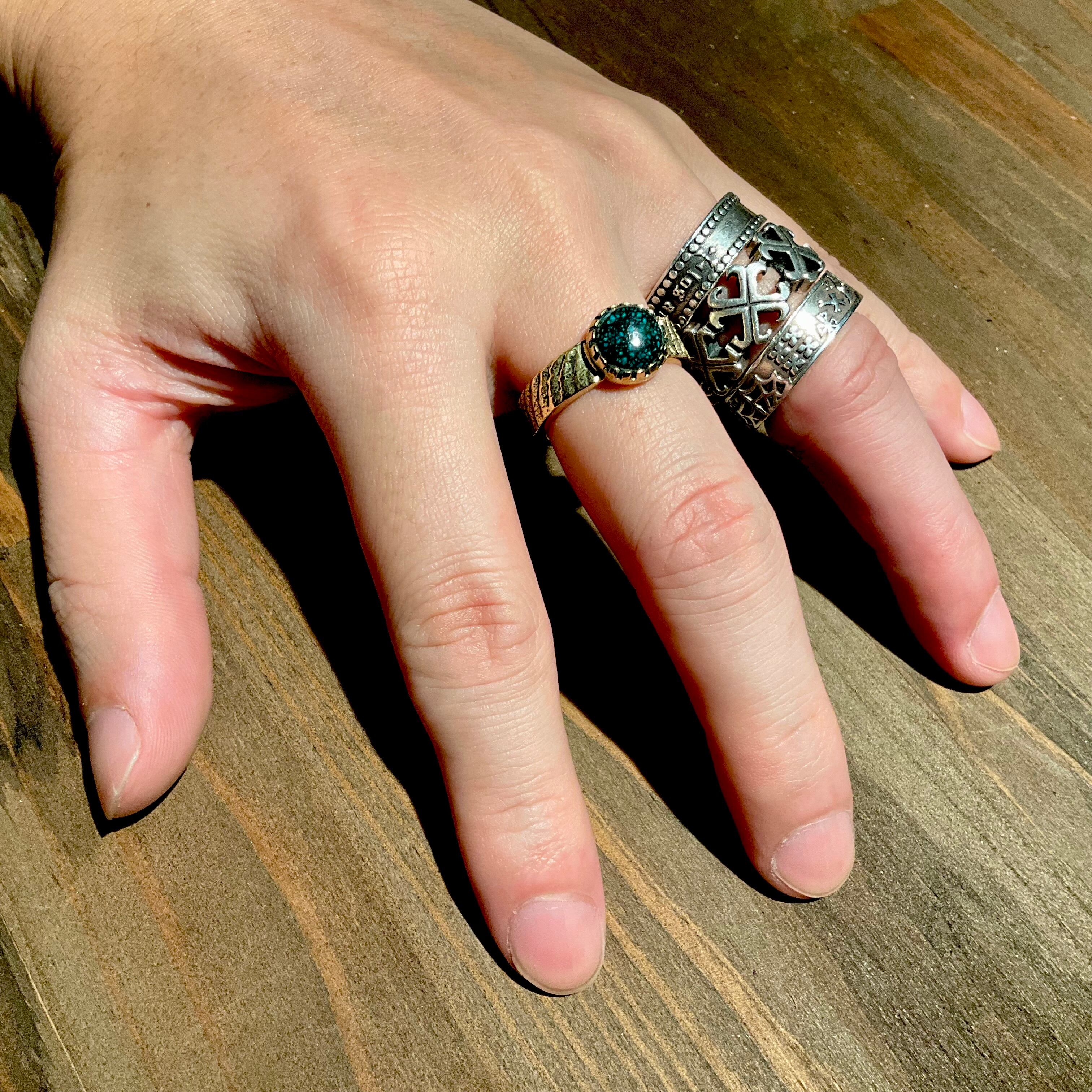 WHEEL WORKS Lander Blue turquoise 18K Gold Ring