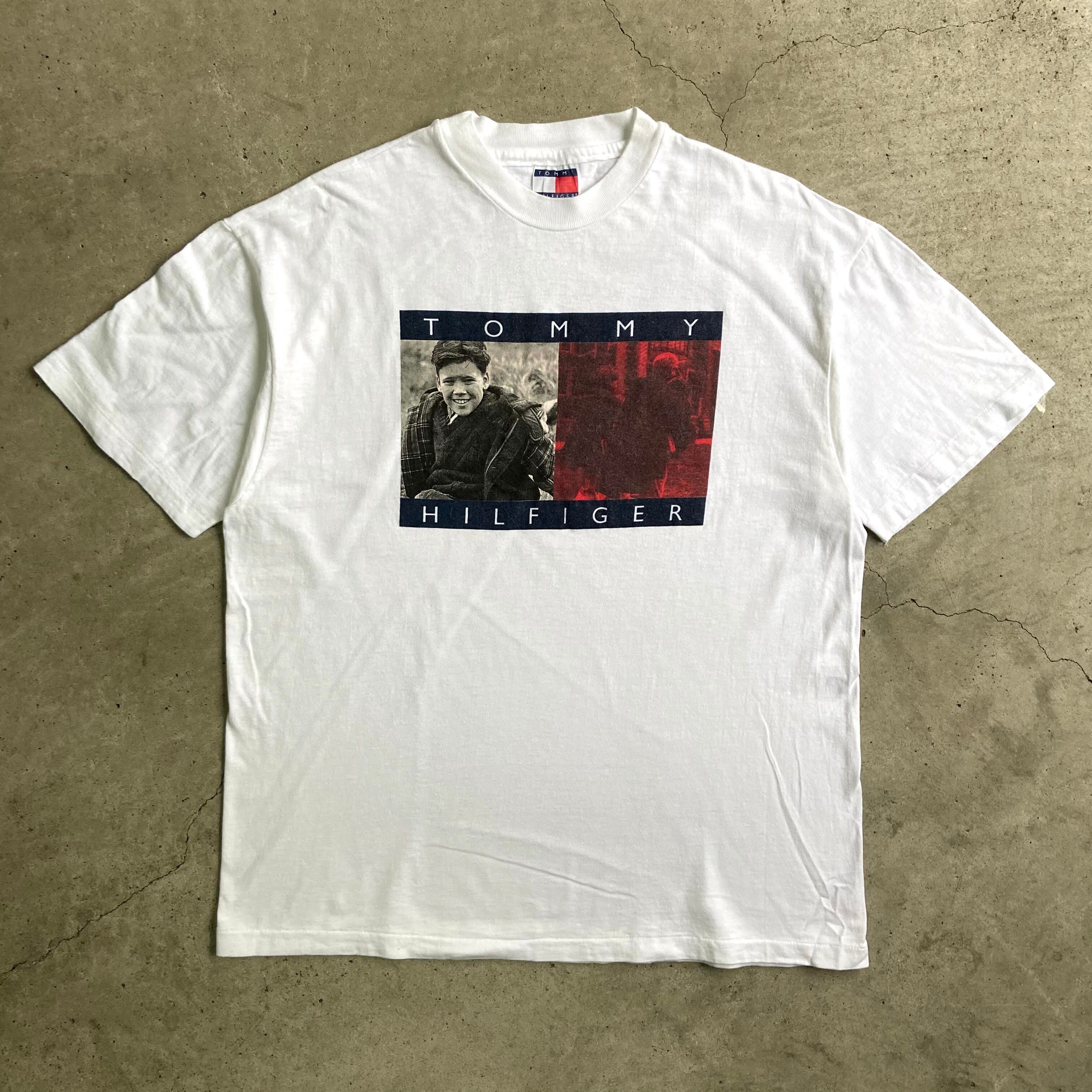 90年代 USA製 TOMMY HILFIGER トミーヒルフィガー ビッグフラッグロゴ フォトプリントTシャツ メンズXL 古着 90s ビンテージ  ヴィンテージ シングルステッチ ホワイト 白 【Tシャツ】 | cave 古着屋【公式】古着通販サイト