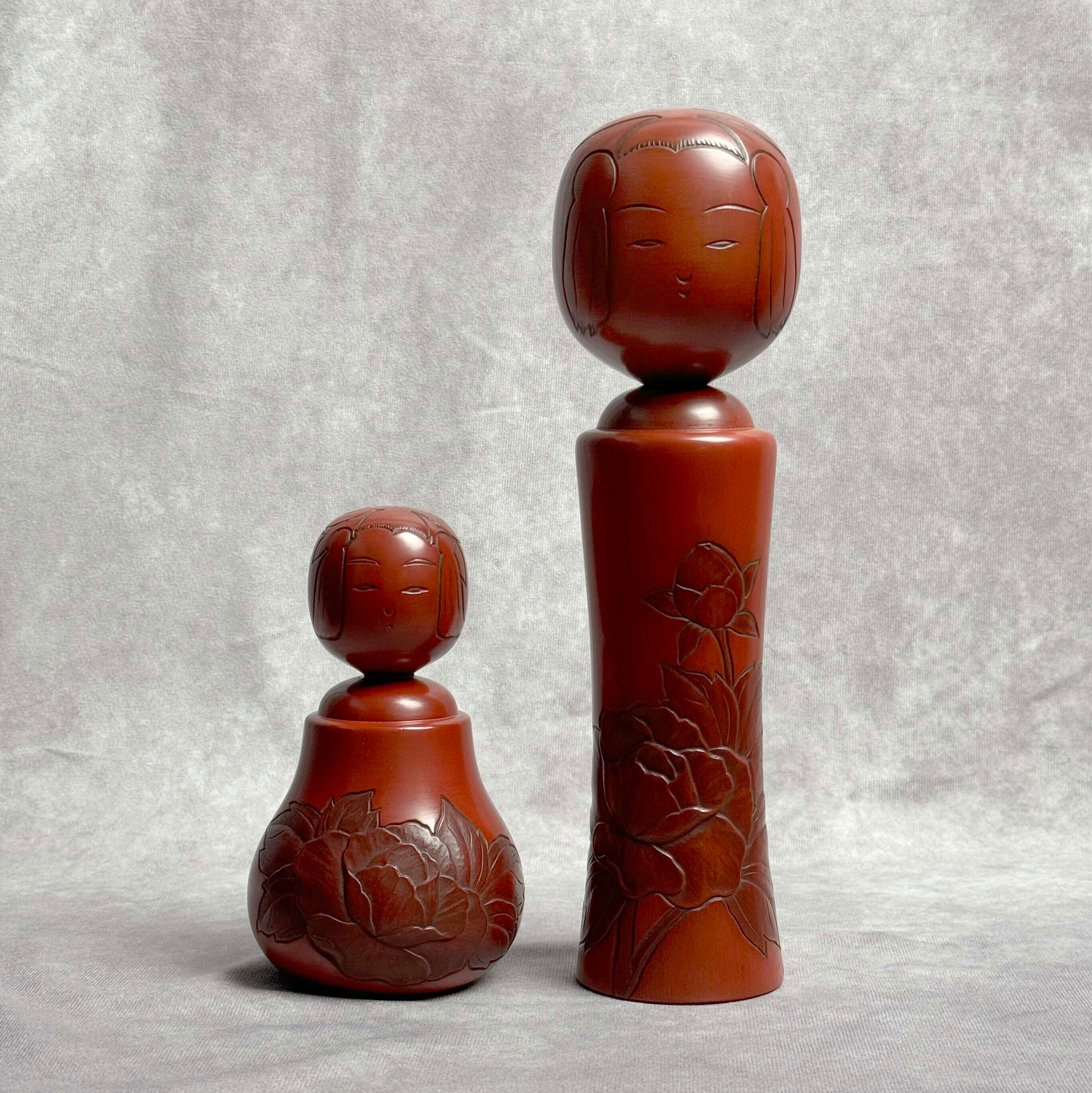伝統工芸「鎌倉彫こけし」ペア（No.30）
