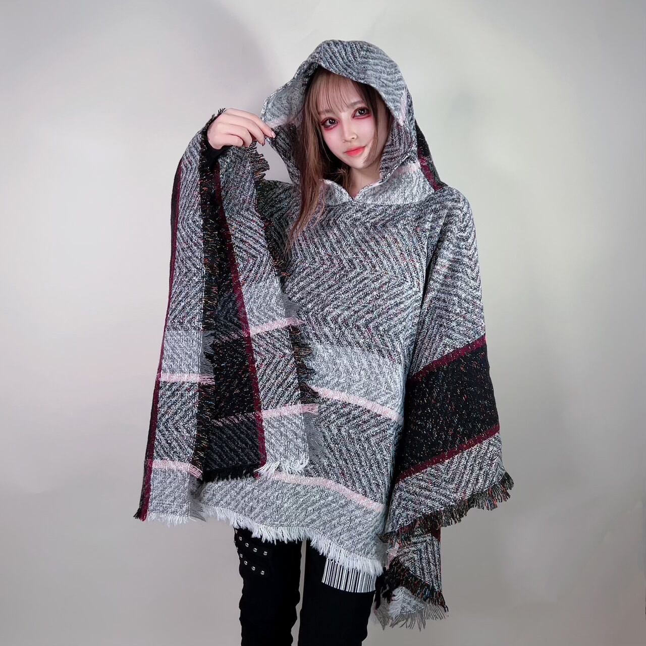 完売品 NieR 折り鶴 フードジッパー ポンチョ 和柄