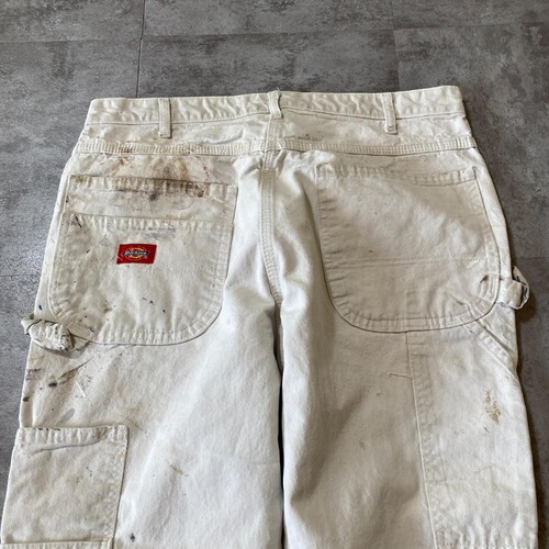 00s- Dickies ペインターパンツ ホワイト トリプルステッチ 無地 エルサルバドル製 34/32 pants 詳細写真14