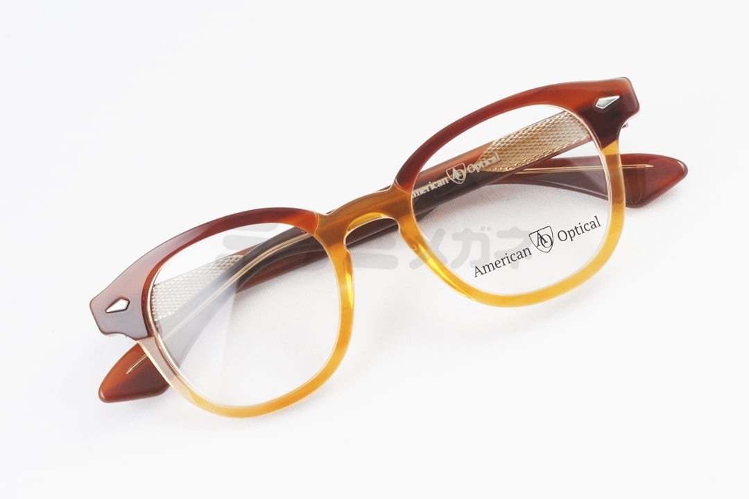 American Optical メガネ Times COL.Chestnut Sand ウェリントン