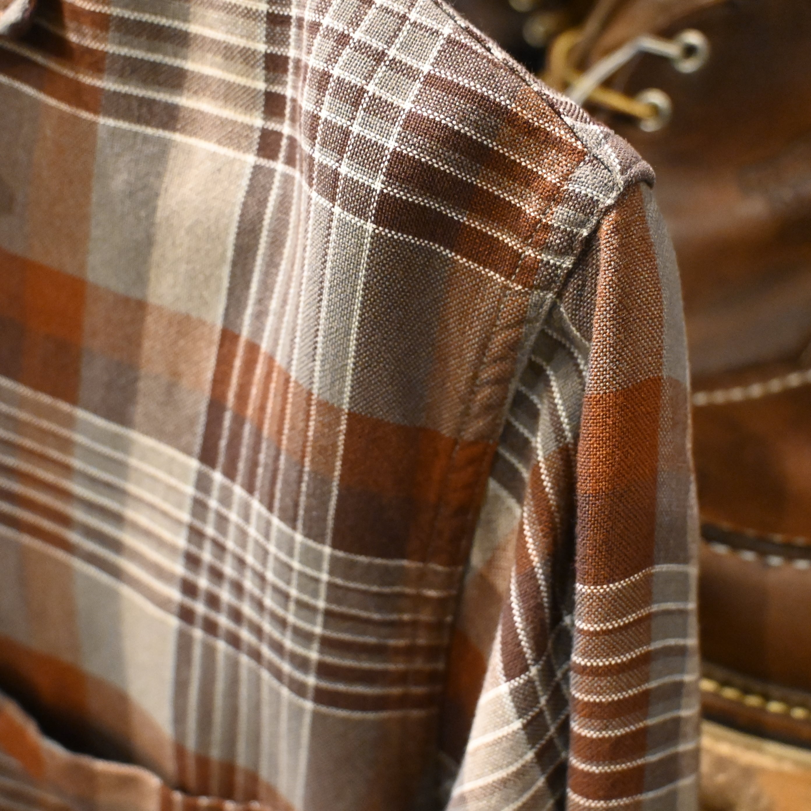 M ] Nelson-Paige 50-60's USA製 Open Collar Rayon Blend Chack Shirt