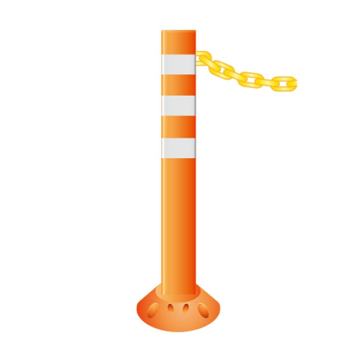 受注生産品(約1週間程度で発送)ポストフレックスチェーンタイプ スタンダードベース 片フック(右か左かをご指定ください) 高さ800mm 1本 PF-CH800 ※アンカー、接着剤、チェーンは別売 保安道路企画