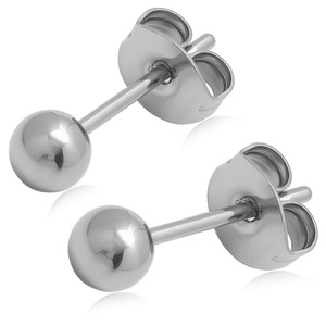 【努力特価】[Adelina Style] チタンピアス シルバーボール 丸玉ピアス つけっぱなし 1ペア シンプルデザイン メンズ レディース 男女兼用 金属アレルギー対応