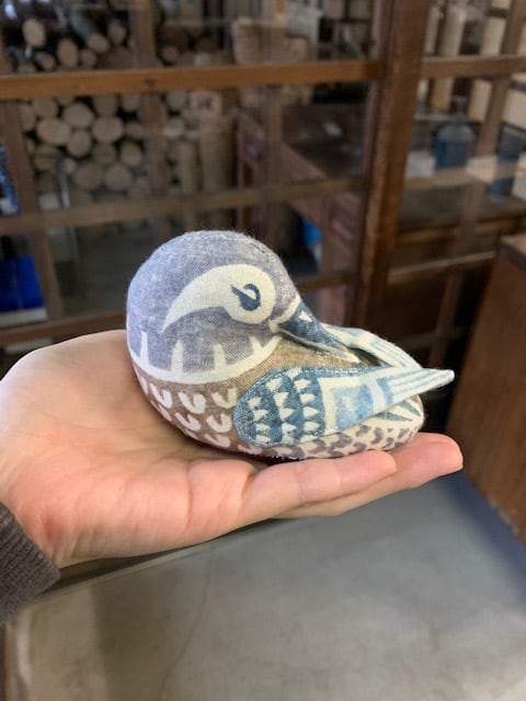 オシドリ 夫婦 （オス・メスセット） 木版手染めぬいぐるみ 野鳥