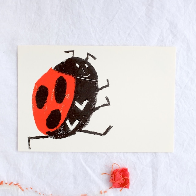 【きくちちき】ポストカード「ちきばんにゃー・てんとうむし」