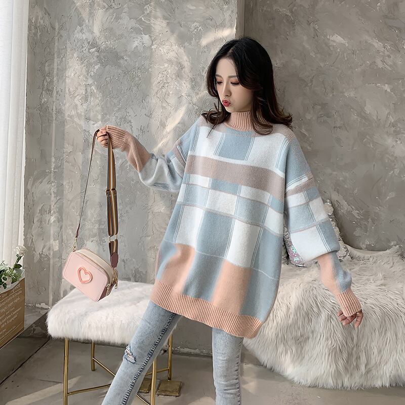 【新作】【送料無料】 マタニティウェア2019秋と冬の新しいプラスサイズのニットストライプドレススタイルミドルレングスファッションマタニティドレス-アリババ 大きめサイズ オータム 秋物 ウィンター 冬物 expec255444911490