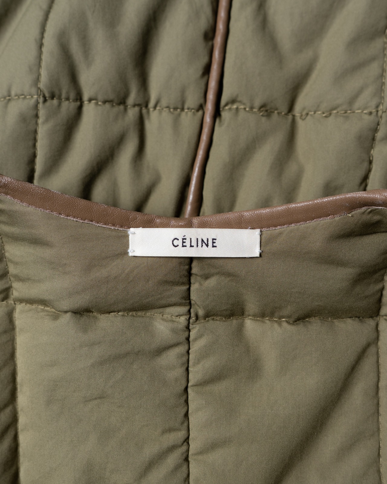 〈CÉLINE by phoebe philo〉Quilting no collar coat