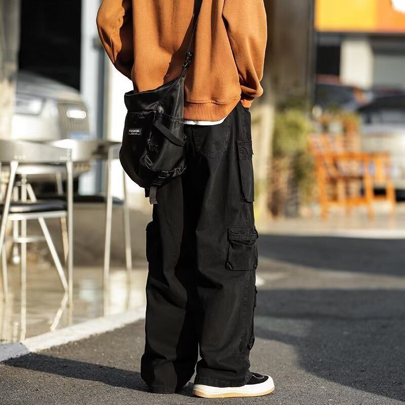 原宿カーゴパンツマルチポケットオーバーオール男性 Y2k レトロ 原宿カーゴパンツマルチポケットオーバーオール男性 Y2k レトロ
