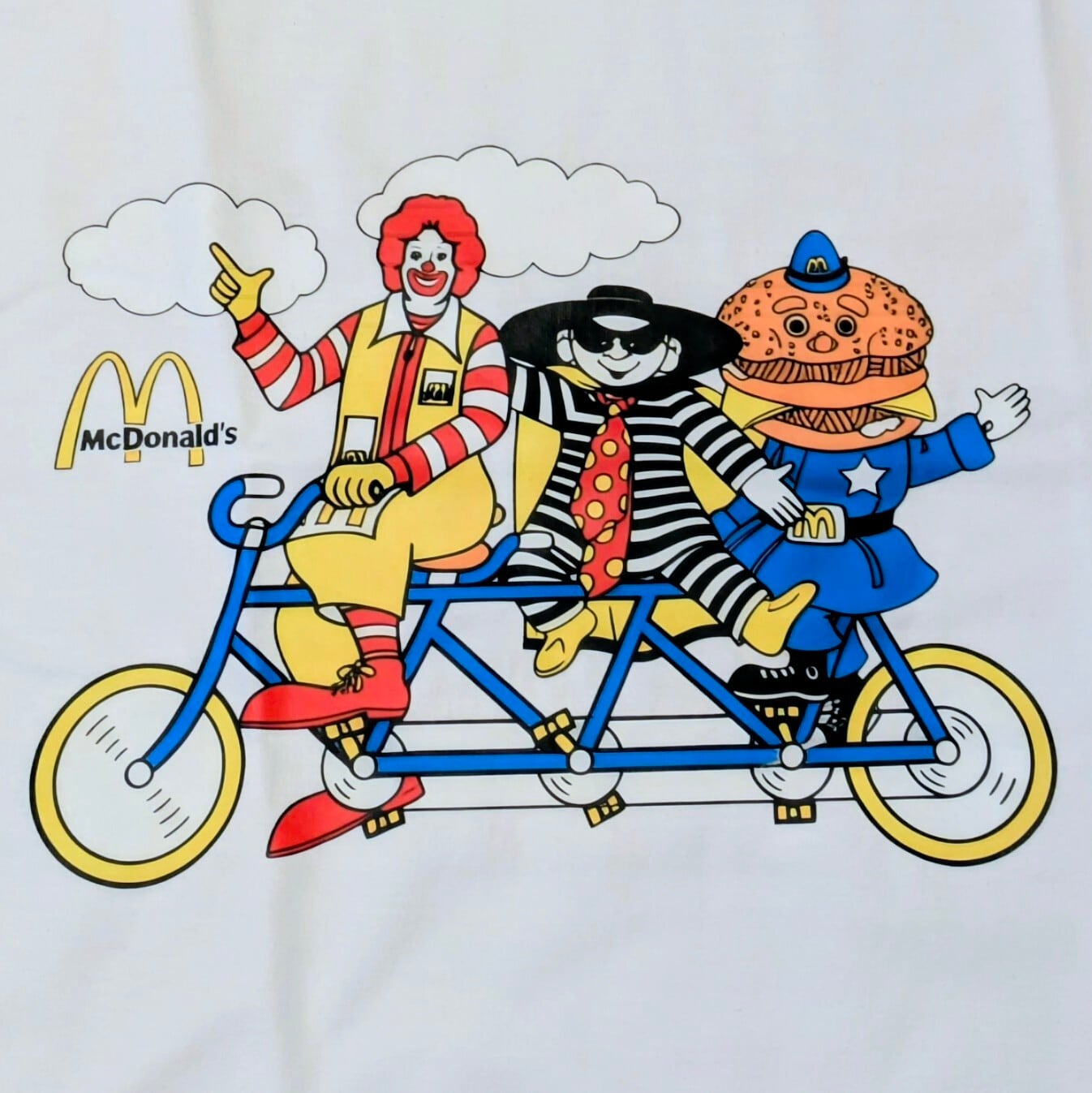 【 McDonald's ( マクドナルド )】『 bicycle 』Tシャツ / ロナルド・マクドナルド / ハンバーグラー / ビッグマックポリス 〚アメリカン雑貨 アメトイ〛