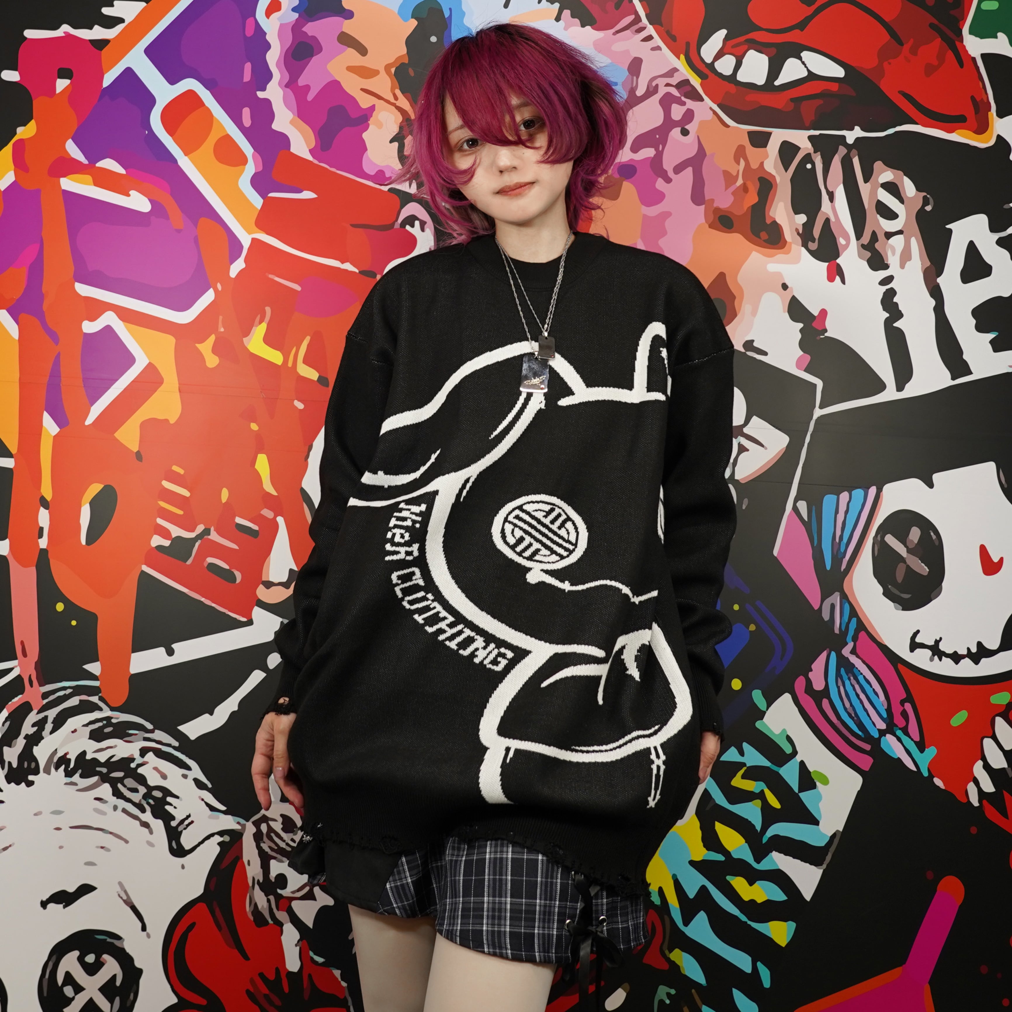 BIG NIER BLACK DAMAGE KNIT | NIER CLOTHING