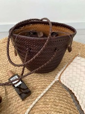 Panier Tressé Woven Leather Tote F0725