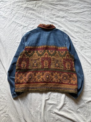 Artistic Pattern Tapestry Denim Jacket