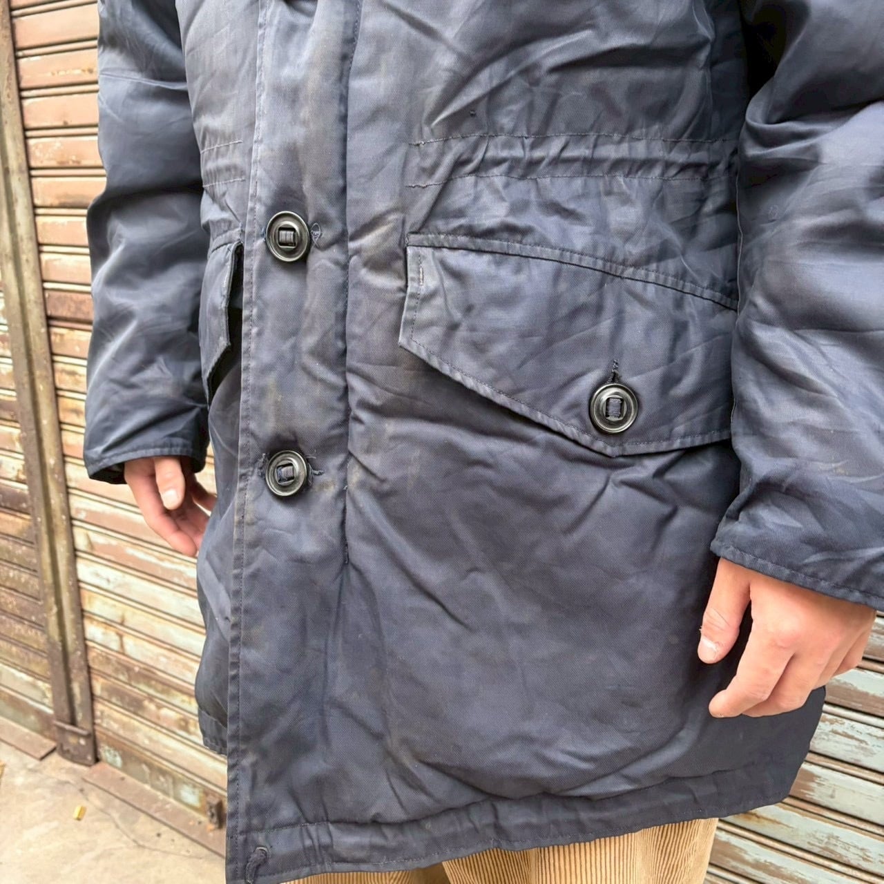 希少 70s カナダ軍 実物 フィールドパーカー ネイビー モッズコート L