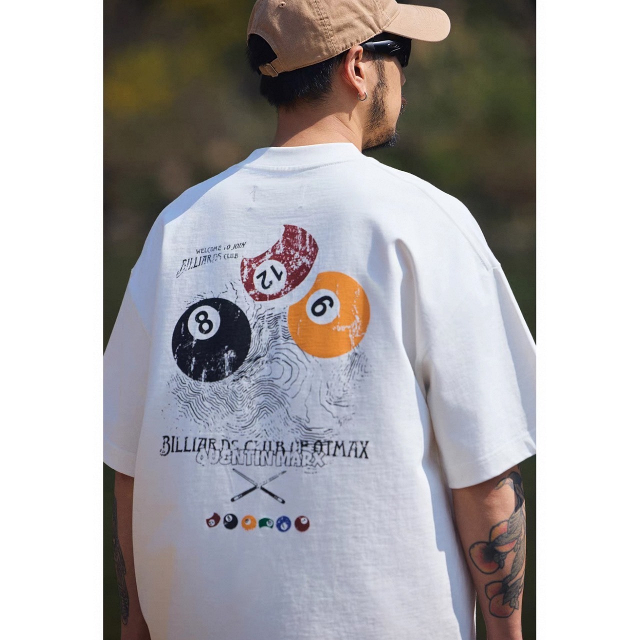 Billiards club back print tee 1413 - 2